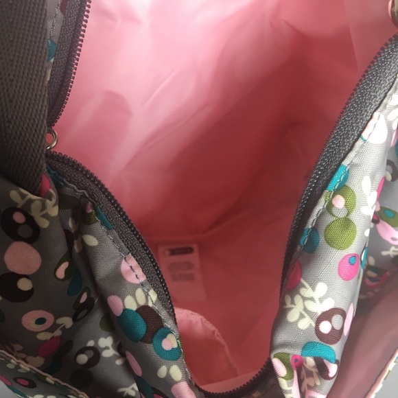 💋SOLD💋 lesportsac Crossbody Bag Floral Pink Grey - Picture 7 of 8
